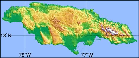 Large Detailed Topographical Map Of Jamaica Jamaica Large Detailed