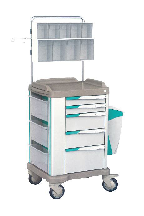 Luxury Abs Emergency Medical Crash Cart Trolley 5 Drawer Hospital