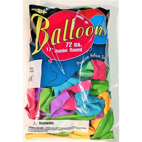17 Inch Balloons 7 Color Tropical Assortment Helium Quality Latex 17