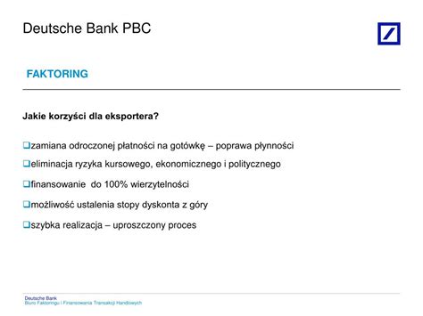For many people, the brand deutsche bank is sexy. PPT - Deutsche Bank PBC PowerPoint Presentation, free ...