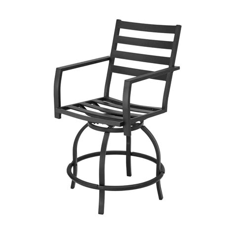 Patio Festival Swivel Metal Outdoor Bar Stool With Red Cushion 2 Pack