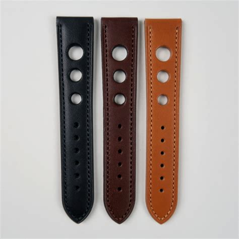 Calf Leather Rally Style Watch Strap Black Bough Ludlow