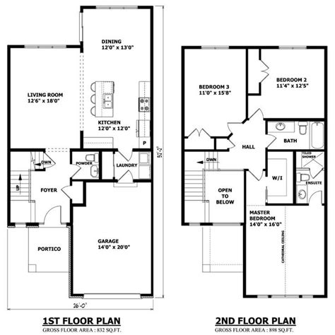 Modern Floor Plan First And Second Two Story House Plans Houseplan