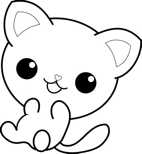 To print this fat lazy cat coloring page just use the print button below. Big Image - Kawaii Cat Coloring Pages Clipart - Full Size ...