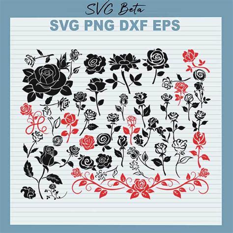 Rose Bundle Svg Cut File For Craft Silhouetteand Hanmade Cricut Products