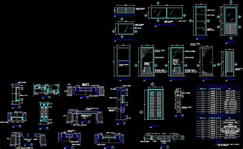 Wood Doors And Aluminium Windows Details DWG Detail For AutoCAD