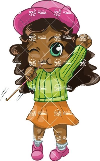 African American Chibi Girl Vector Illustration Graphicmama