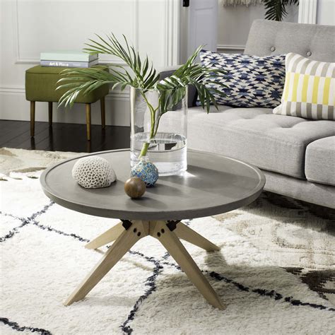 Safavieh Bryson Indoor/Outdoor Modern Concrete Round Coffee Table
