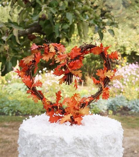 Autumn Wedding Cake Topper Fall Decor By Handmadeaffair On Etsy