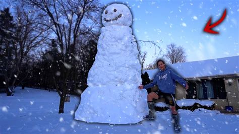 Building Giant Snowman In A Winter Storm Youtube