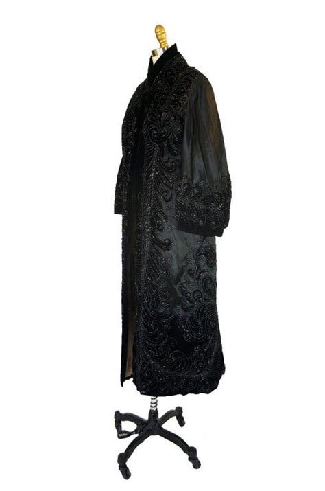 c1900 jet bead and silk evening coat for sale at 1stdibs