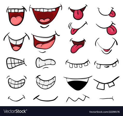 Cartoon Mouth Set Vector Symbol Icon Design Beautiful Illustration My
