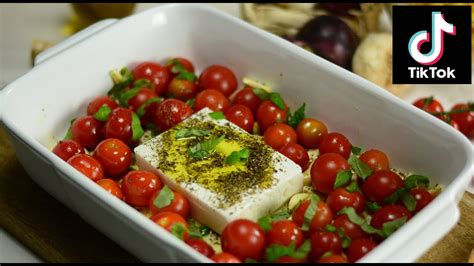 tiktok baked feta pasta with cherry tomatoes and roasted red peppers taby s welt youtube