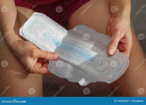 Sanitary Pad In Hands Stock Image Image Of Napkin Object