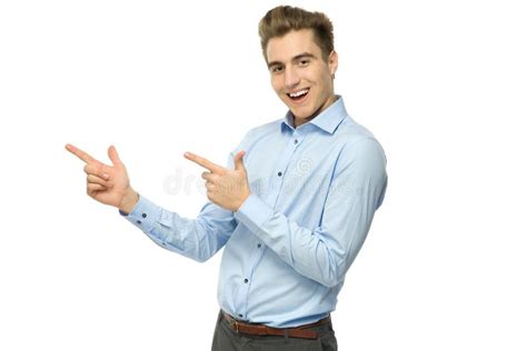 Young Man Pointing Fingers Royalty Free Stock Photography Image 23714667