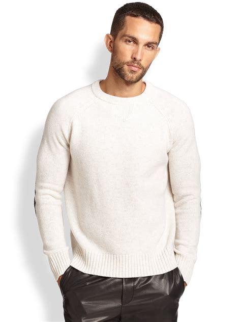Vince Wool And Cashmere Crewneck Sweater In White For Men Lyst