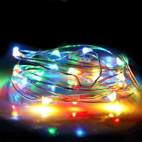 Warm white lights on copper wire. 6 Foot - Battery Operated LED Fairy Lights - Waterproof ...