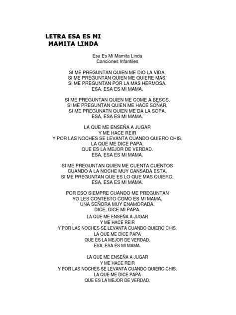 Cancion Ella Es Mi Mama
