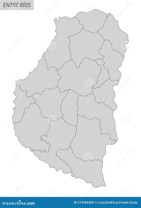 Entre Rios Provincia Mapa Administrativo Ilustración Del Vector