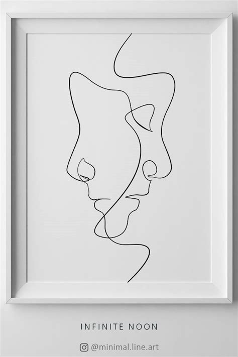 Minimal Face Line Art Print Minimalist Printable Wall Art Fine Line