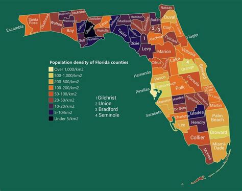 사라와크 주, 사라왁, 사라와크 (ko); Population density of Florida counties (2018) | Calhoun ...