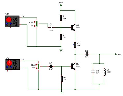 Am Modulator Circuit Using Two Bjt Transistor Ee Diary