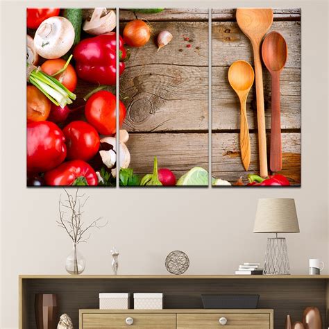 Liven up the walls of your home or office with vegetable wall art from zazzle. 3 panel Colorful Various Vegetables Wall Art Painting Pictures Print On Canvas Food The Picture ...