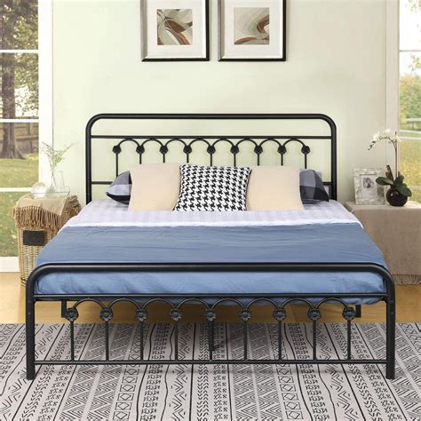 Vecelo Classic Metal Platform Bed Frame With Victorian