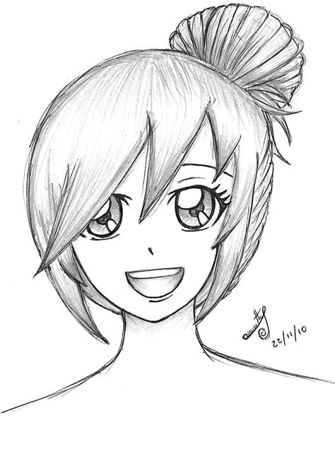 Easy Drawing Anime Girl At Explore Collection Of