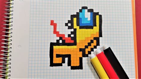 Como Dibujar Al Impostor De Among Us Pixel Art Pixel Pixelart Among