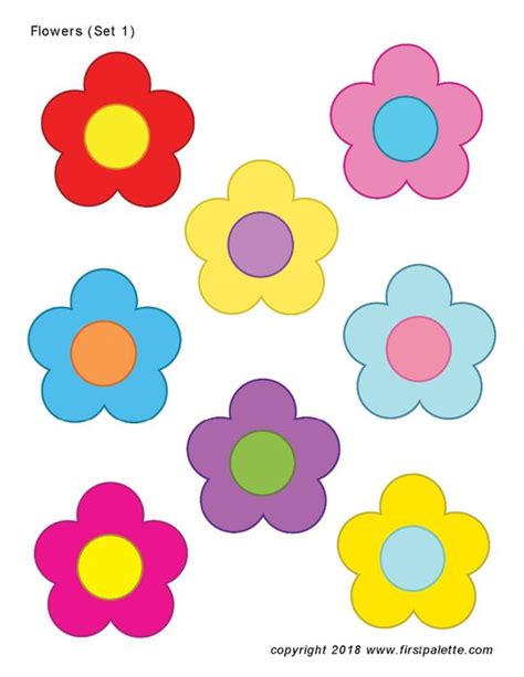 Flower Cut Outs Are Shown With Different Colors And Shapes On The Same