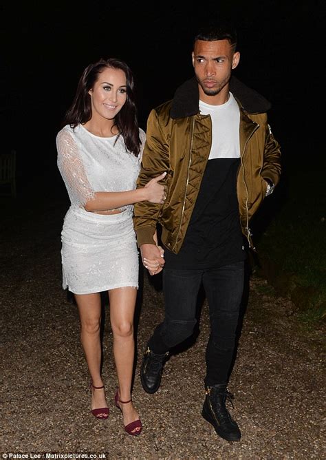 Chloe Goodman Puts On A Leggy Display In White Lace Skirt And Crop Top