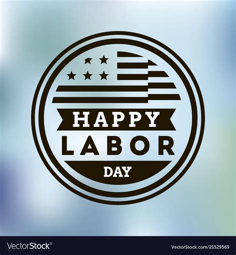 Happy Labor Day Emblems Royalty Free Vector Image