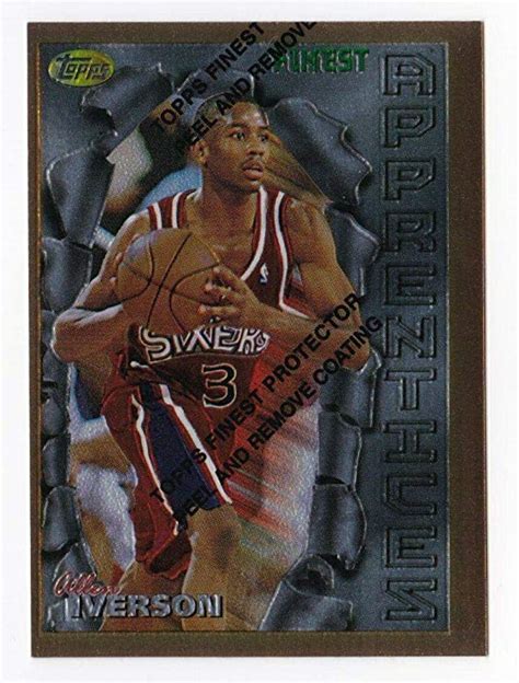 Maybe you would like to learn more about one of these? Amazon.com: ALLEN IVERSON 1996 Topps FINEST basketball ROOKIE CARD RC #69-76ers - Basketball ...
