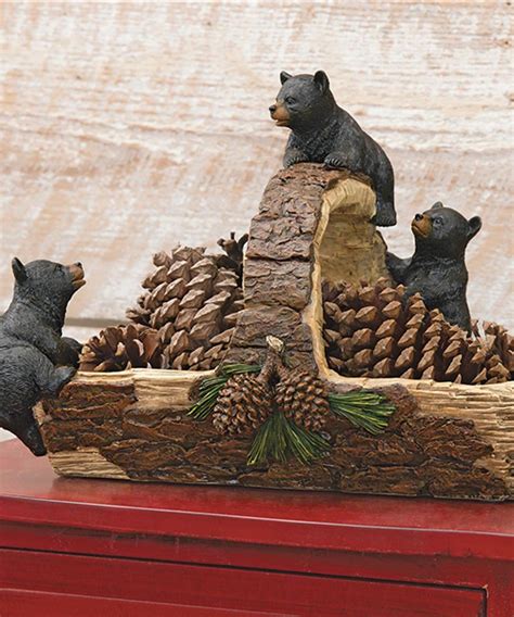 Decorate your home and office in chicago bears style with a wide variety of chicago bears home decor from fanatics, the global leader in officially licensed sports merchandise. Black Bear Rustic Basket | Rustic Cabin Home Decor & Accents