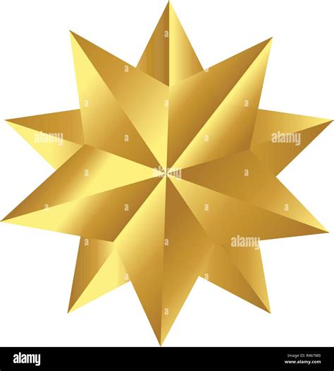 Christmas Golden Star Icon Symbol Design Vector Christmas Decoration
