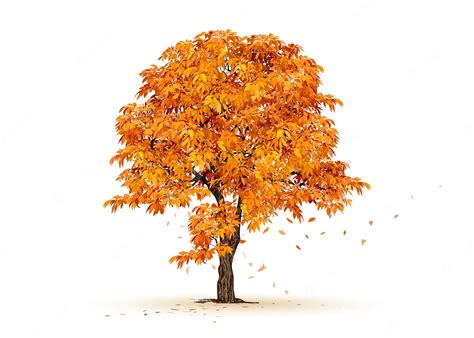 Premium Vector Autumn Tree Vectorrealistic Trees Isolated On White
