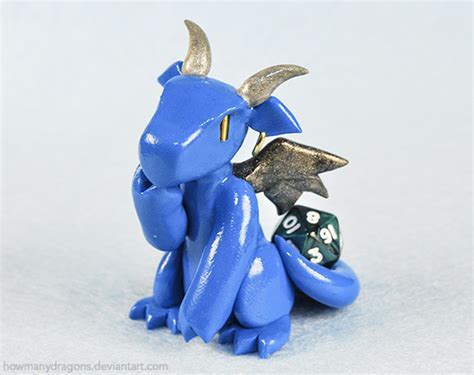 Pensive Blue D20 Dragon By Howmanydragons On Deviantart