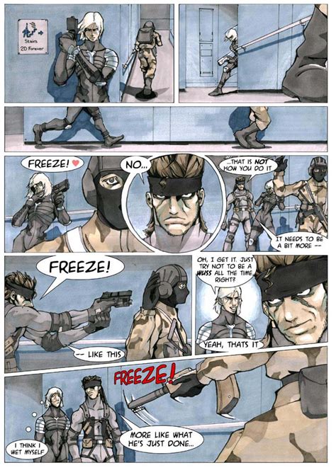 Freeze Metal Gear Solid Comic Raiden Snake Fun Fan Art By2dforever