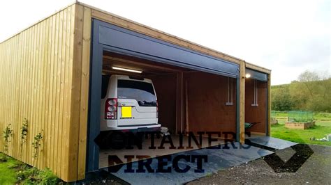 Shipping Container Conversions Cladded Garage Unit 24ft X 20ft Cs37850