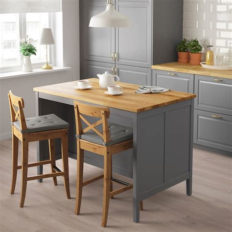 An interactive kitchen to personalize. TORNVIKEN Kitchen island, gray, oak. IKEA® Canada - IKEA