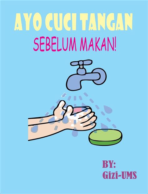 Poster Cuci Tangan Pakai Sabun Mencuci Tangan Sabun Dan Buku Pelajaran