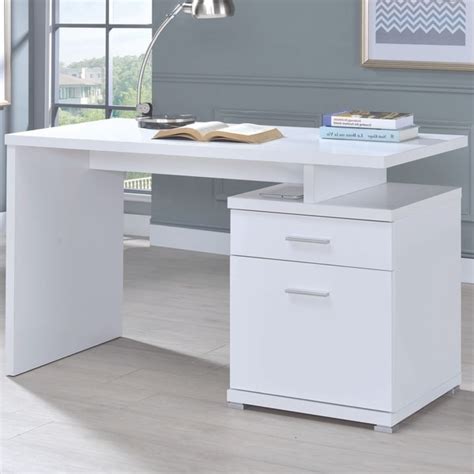 File cabinets don't simply come in industrial gray anymore. Shop Modern Design White Home Office Writing Computer Desk ...