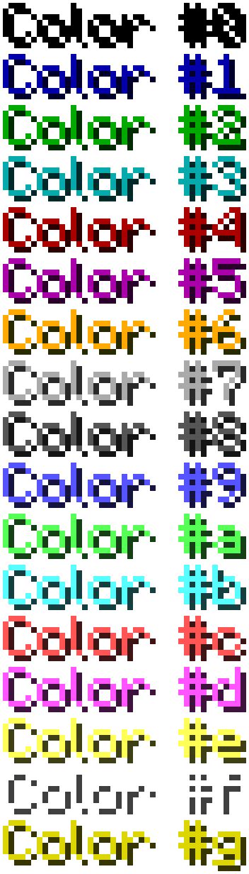 Minecraft Colors Chart Images