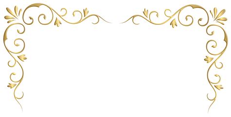 Vintage Gold Corner Border Clip Art