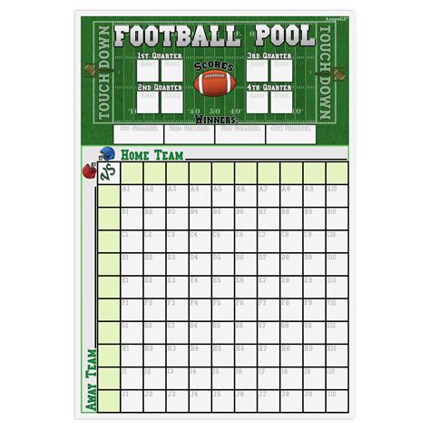 buy football pool poster 13” inch x 19”inch football squares pool board office pool