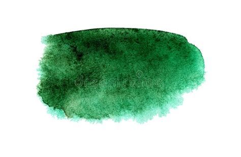 Bright Emerald Green Gradient Painted With Watercolor Isolated On A