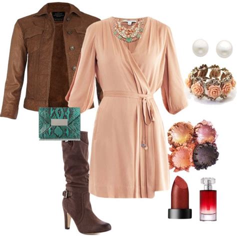 You can do a long sleeve, short dress with tights and boots, for a simple, pulled together look. "fall wedding guest" by shebeetle on Polyvore | What to ...