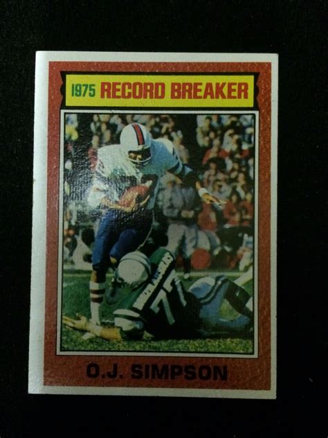 1975 OJ SIMPSON RECORD BREAKER TOPPS FOOTBALL TRADING CARD