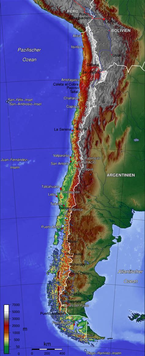 Große karte der laminierten wand. 3 Monate mit dem Fahrrad durch Südamerika